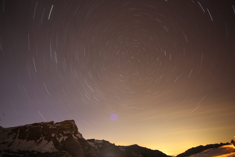 night, no people, motion, scenics - nature, star trail, long exposure, night sky, alpine, idyllic, space, rotation of the earth, astronomy, star - space