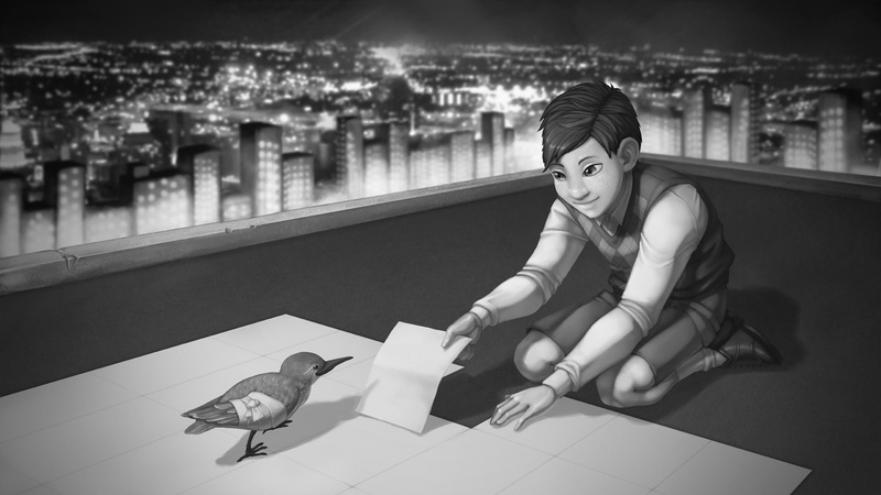 skyscraper, A Bird Story, children, monochrome, 1080P, video games, birds