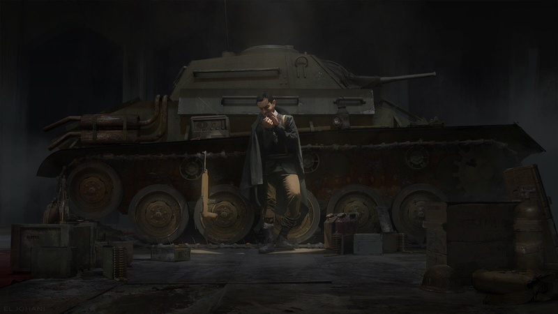 weapon, Hangar, smoking, 80, 720P, t, Tank