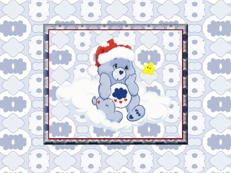 cloud, care bear, entertainment, art, star, series, tv, 480P, Christmas, hearts, bear, Hat, care, hd