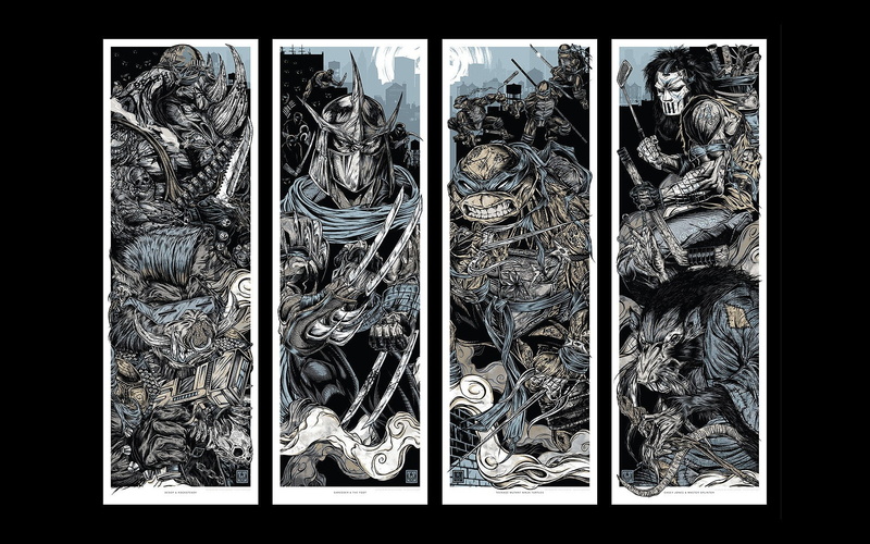 human representation, large group of objects, no people, outdoors, 1080P, full frame, teenage mutant ninja turtles fan art rhys cooper shredder, mammal