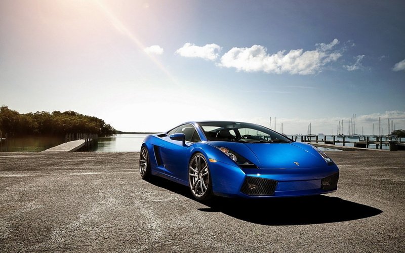 vehicle, blue cars, clouds, car, 1080P, Lamborghini Gallardo
