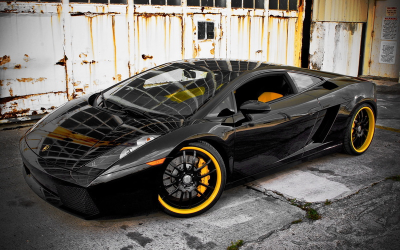 black cars, 2K, vehicle, Lamborghini, car, Lamborghini Gallardo