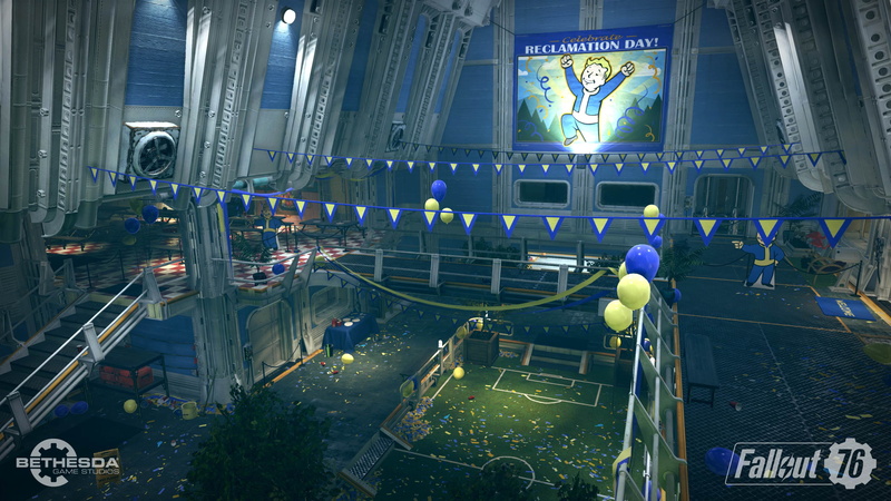 Vault-TEC, 4K, Bethesda Softworks, Holiday, Fallout, Room, Vault Tec, Vault Boy, Bethesda Game Studios, Balls, Boltyboy, Bethesda, Vault-Boy, Fallout 76