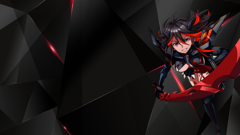 Matoi Ryuuko, anime girls, Kill la Kill, smiling, black hair, 1080P, anime