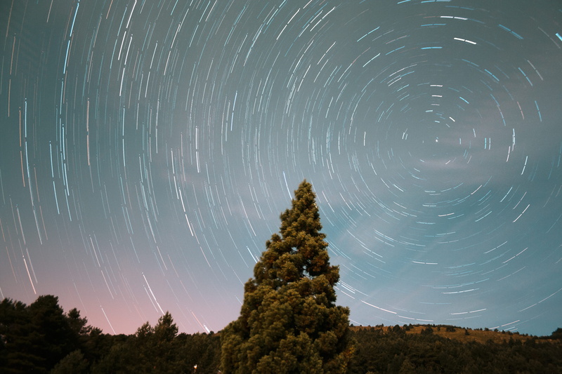 starry, season, travel, star Shape, tree, forest, winter, scenics, mountain, canon, backgrounds, blue, christmas, light - Natural Phenomenon