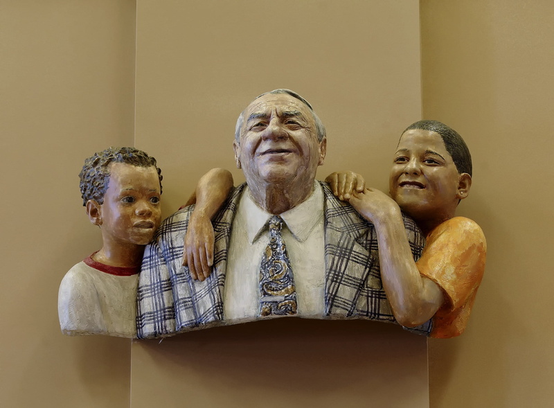 togetherness, Homage, sitting, portrait, group of people, man, males, art, senior Adult, senior men, sculpture, homage to medicare and medicaid, men, smiling