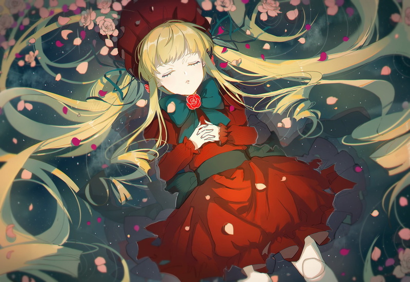 Shinku, sleeping, festival, multi colored, art and craft, choice, anime girls, representation, for sale, backgrounds, shape, retail, floral pattern, Rozen Maiden