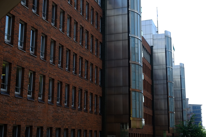 office, front window, modern, skyscraper, day, clear sky, no people, low angle view, outdated industry, glass - material, residential district, Building