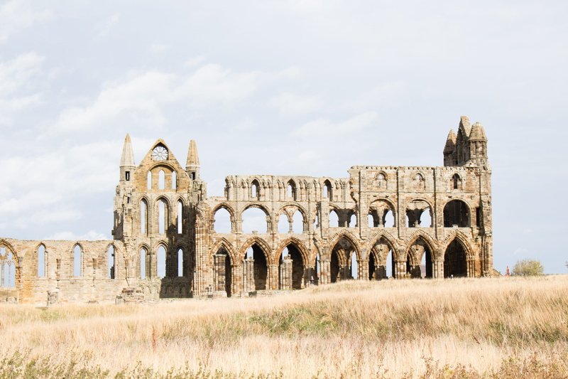 no people, travel destinations, ruins, fort, steeple, ancient civilization, monastery, whitby abbey, nature, tower, cloud - sky, whitby, building exterior
