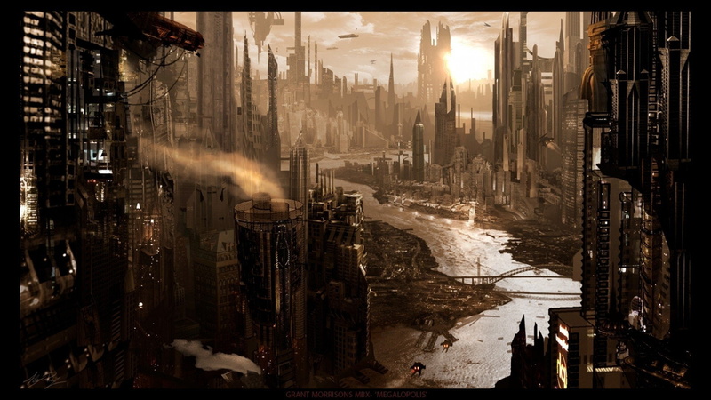 artwork, futuristic, cities, science, art, city, drawings, fantasy, future, 1080P, abandoned, fiction, digital, ruins