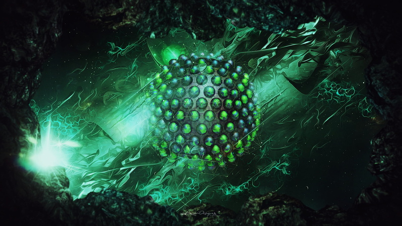 outdoors, sea, animal wildlife, undersea, digital art, sphere, nature, fish, rendering, round, vertebrate, close-up, green color, animal themes