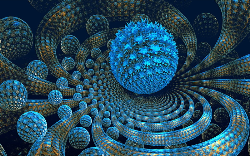 fractal, animal, nature, fish, sea life, circles, backgrounds, animal wildlife, multi Colored, water, 1080P, blue, beauty in nature, biology