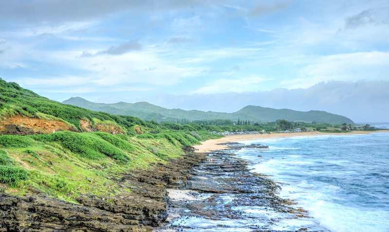 landscape, sky, 5K, tranquil scene, travel, water, vacation, sand, tourism, outside, beauty In Nature, Hawaii, Oahu, plant, non-urban scene, waves, tree