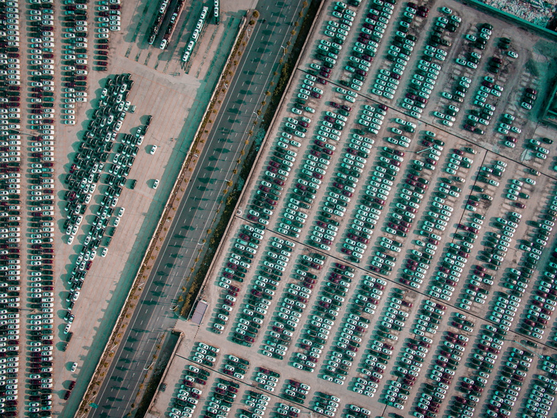 parking, untitled, building exterior, near, no people, high angle view, built structure, cityscape, transportation, topdown, 2K, day, city, travel, urban