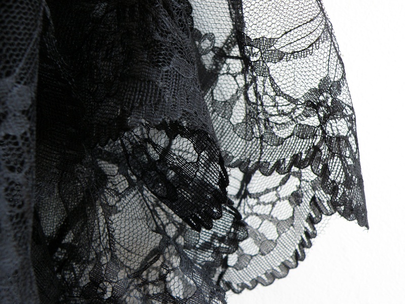 day, netting, 2K, lifestyles, lace - textile, young women, mesh, clothing, fashion, veil, skirt, women, black, textile, indoors, pattern, tulle, close-up