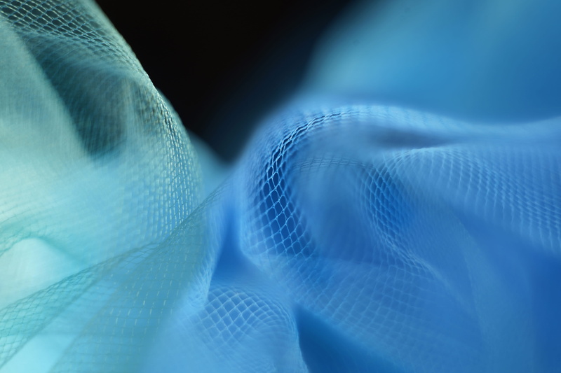 abstract, craft, human body part, people, close-up, extreme close-up, lifestyle, blue background, textile, dof, shiny, mesh, design professional, shape