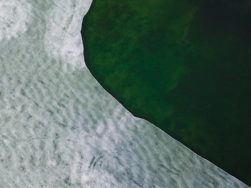 from above, cold, overview, land, frozen, scenics - nature, tranquility, aerial, winter, no people, melting, beauty in nature, outdoors, nature, coast