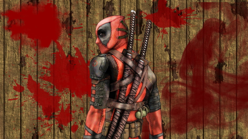 wall - building feature, Deadpool, wallpaer, one person, art and craft, safety, day, marvel, representation, human representation, real people, wood - material