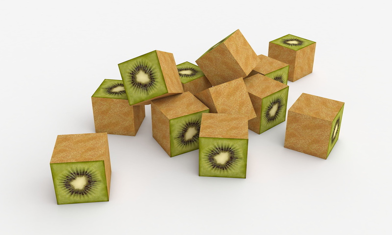 berry, cut out, cubes, group of objects, citrus, 4K, delicious, digital, high angle view, vitamins, studio shot, healthy, white background, directly above