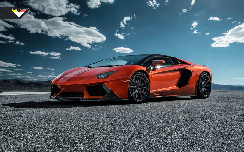 nature, car, wheel, outdoors, transportation, land vehicle, wealth, Zaragoza, cloud - sky, red, convertible, Vorsteiner, Aventador, 1080P, road trip, motor vehicle