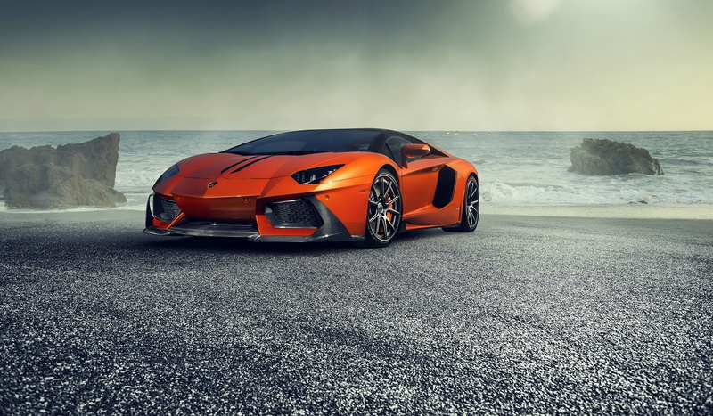 Sea, Orange, Lamborghini, Zaragoza, Front, Aventador-V, Supercar, 1080P, LP740-4, Vorsteiner