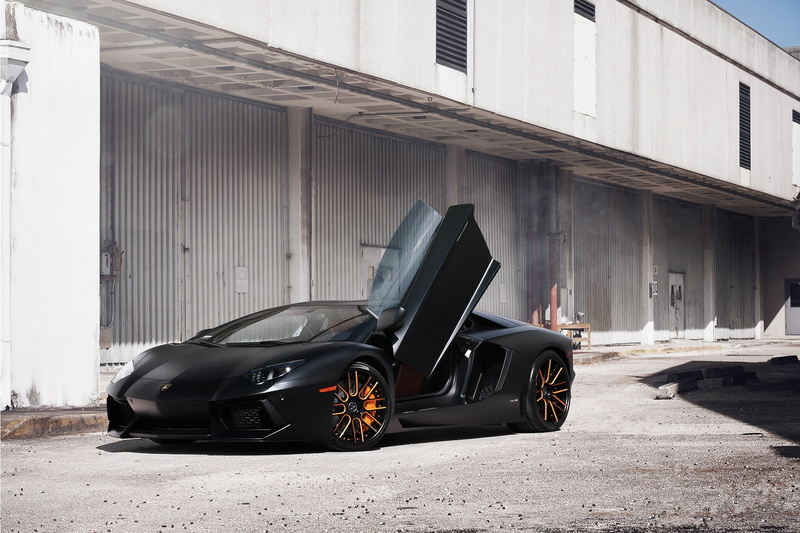 guillotine, lp700-4, black, Lamborghini, 1080P, door, front view, aventador, the building