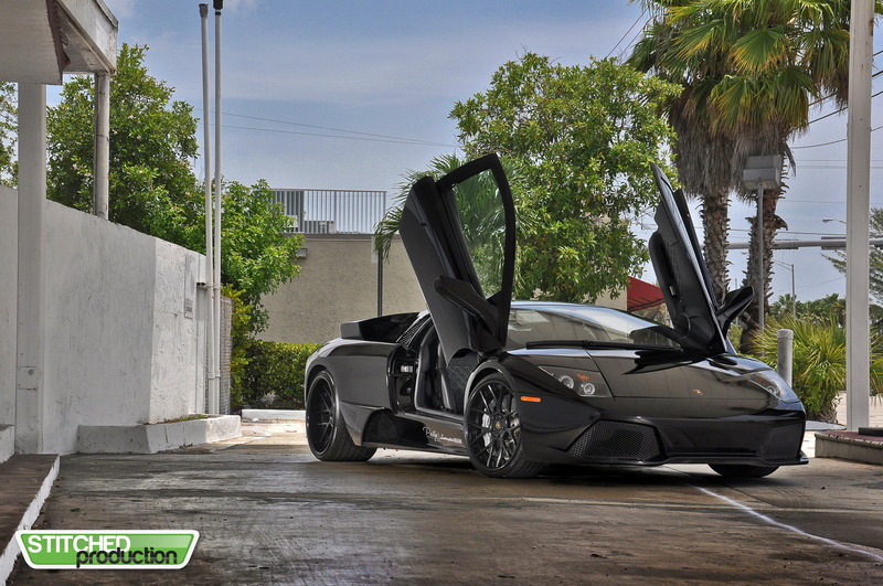 4K, Murcielago, Lamborghini, drives, guillotine, black, door