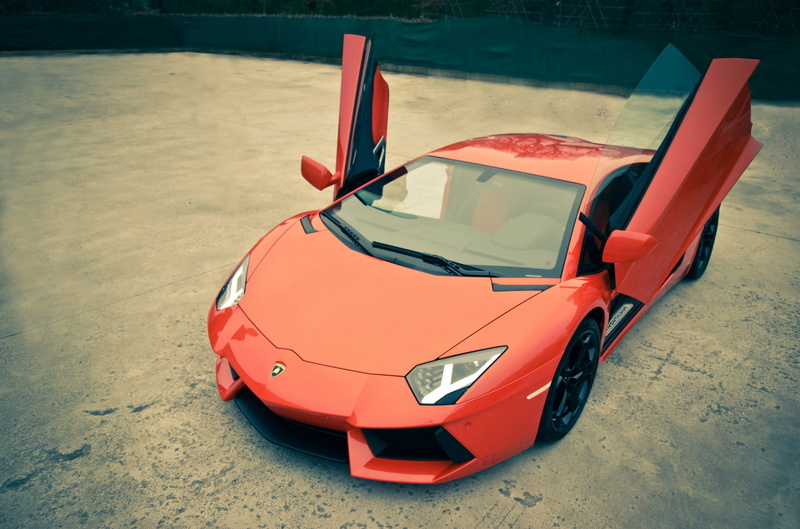 luxury, modern, high angle view, engine, sports Car, Lambo doors, car, vintage car, outdoors, supercar, LP700-4, day, speed, front View, mode of transportation