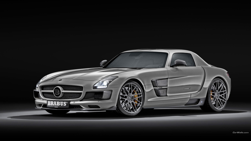 mercedes, gullwing, 1080P, hd, brabus, amg, cars, sls, silver