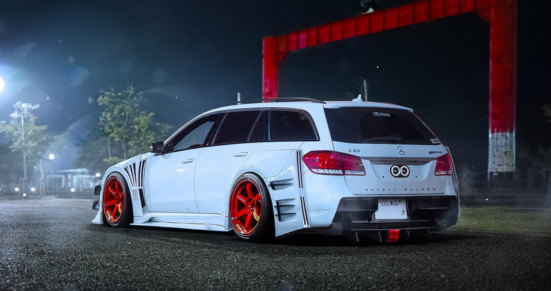 Wagon, Red, by Khyzyl Saleem, E63, AMG, 1080P, Wheels, Mercedes-Benz