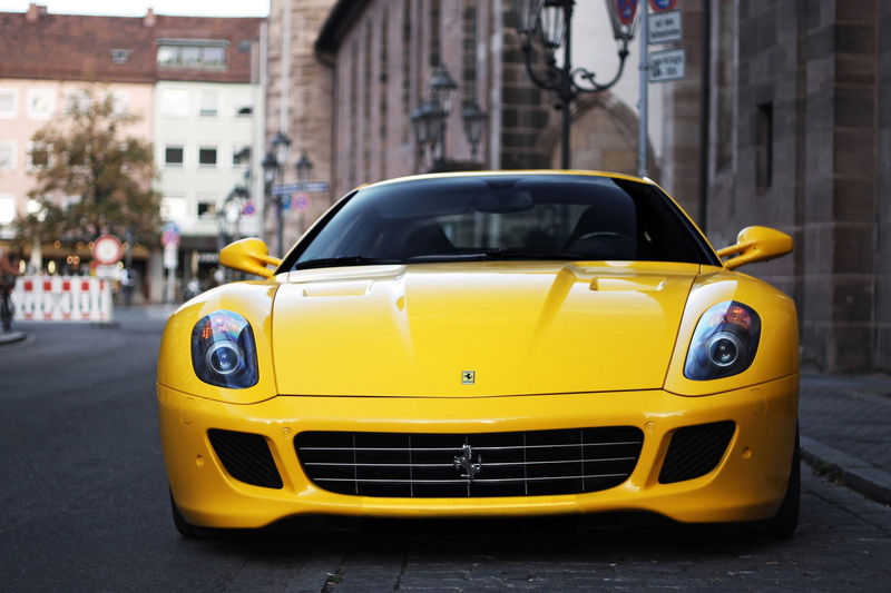 V12, yellow, Supercar, 1080P, Fiorano, sportscar, Coupé, 599, GTB, Ferrari