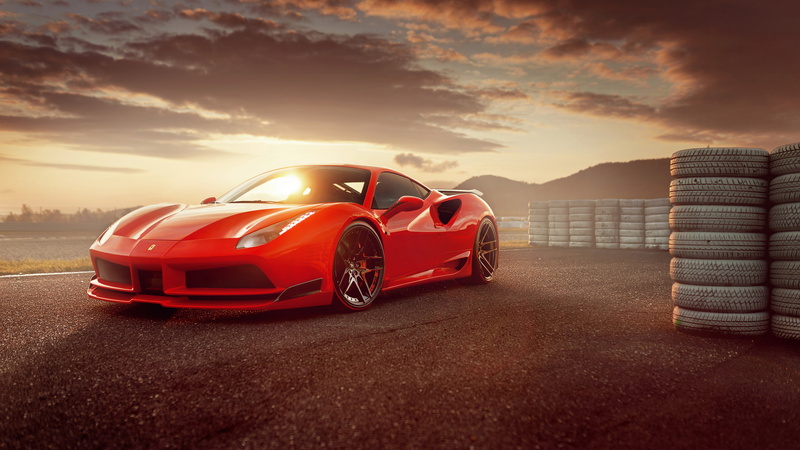 N-Largo, 4K, Ferrari 488 GTB, Novitec Rosso, 4K