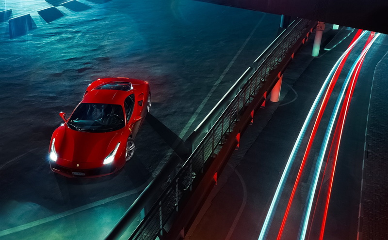 motor vehicle, day, transportation, rippled, Sport Car, high angle view, outdoors, travel, Car, security, Ferrari 488 GTB, Vehicle, Ferrari 488, 1080P