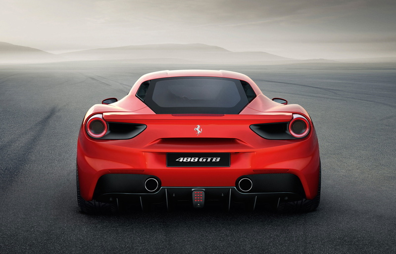 Ferrari, Red, car, 488, Back, GTB, 2K