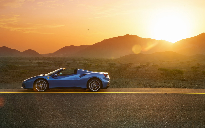 Supercar, 488, Side, Blue, 1080P, Ferrari, Spider