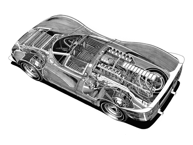 cutaway, 330, 1080P, ferrari, race, racing, 1967, classic