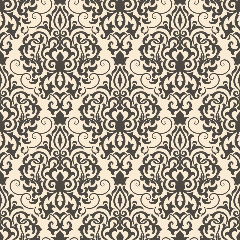 seamless, victorian, black, vintage, style, ornament, 4K