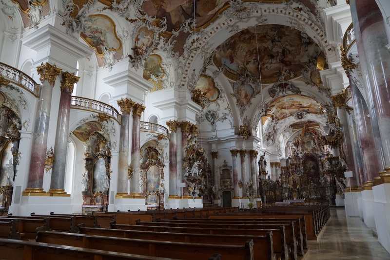 place of worship, zwiefalten, religion, indoors, faith, spirituality, ceiling, architecture, arch, no people, style, mnster, architectural column, germany