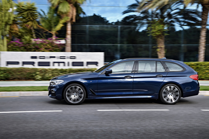 5-series, 530d, movement, road, xDrive, 4K, G31, universal, Touring, the building, 5, 2017, dark blue, BMW
