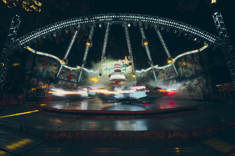 leisure activity, carouselle, arts culture and entertainment, led, night, illuminated, funfair, black, lighting equipment, deca, multi colored, pose, belgium