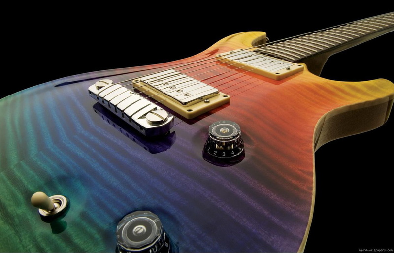 720P, guitar, rainbow, music