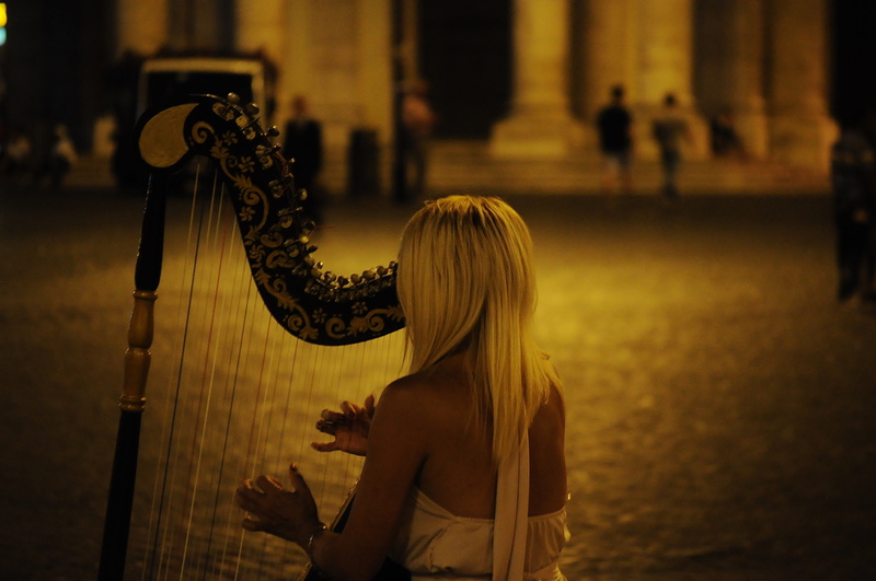4K, girl, classical, instrument, concert, acoustic, classic, long hair, architecture, representation, hairstyle, blond hair, women, musical, holding, orchestra