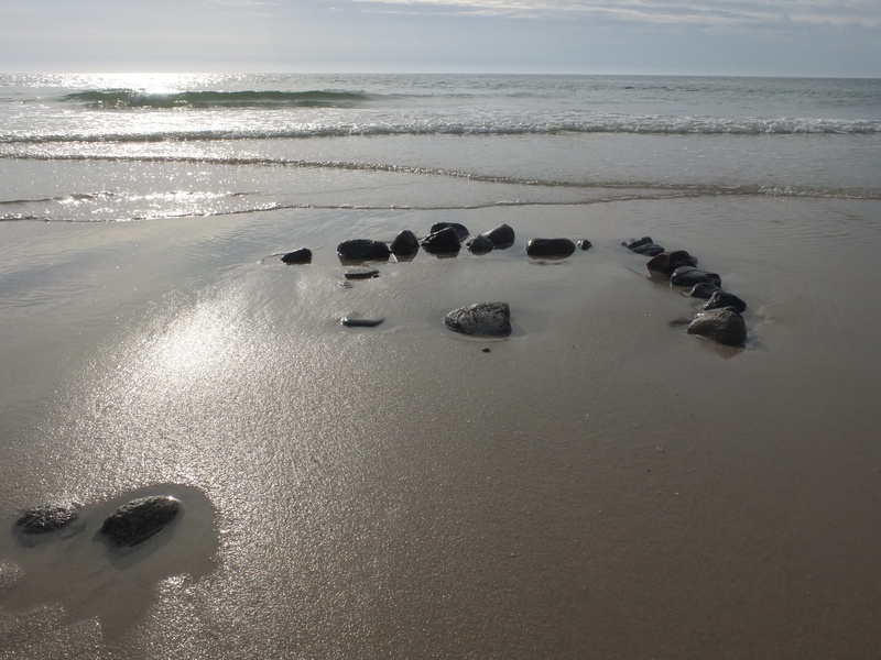 beauty in nature, sea, horizon over water, rock - object, water, atmosphere, solid, horizon, stone circle, stones, wet, tranquil scene, nature, rock, sky