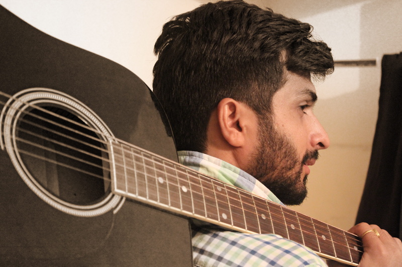 young adult, young, playing, non, adult, healthy, artist, acoustic guitar, creative shooting, man, human, one person, profile view, looking, fashion, headshot