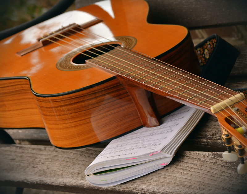 string, musical instrument, note, sheet music, close-up, paper, brown, indoors, book, musical equipment, day, 4K, white, acoustic guitar, string instrument