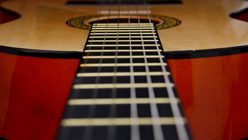 string instrument, fretboard, sound, musical instrument, electric guitar, selective focus, soundbody, string, close up, instrument, wood - material, 4K