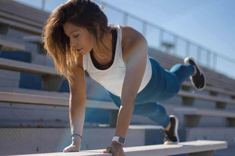 shorts, hairstyle, real people, adult, planking, photography, effort, handrail, one person, focus, women, shoe, human, sports, body conscious, focus on foreground