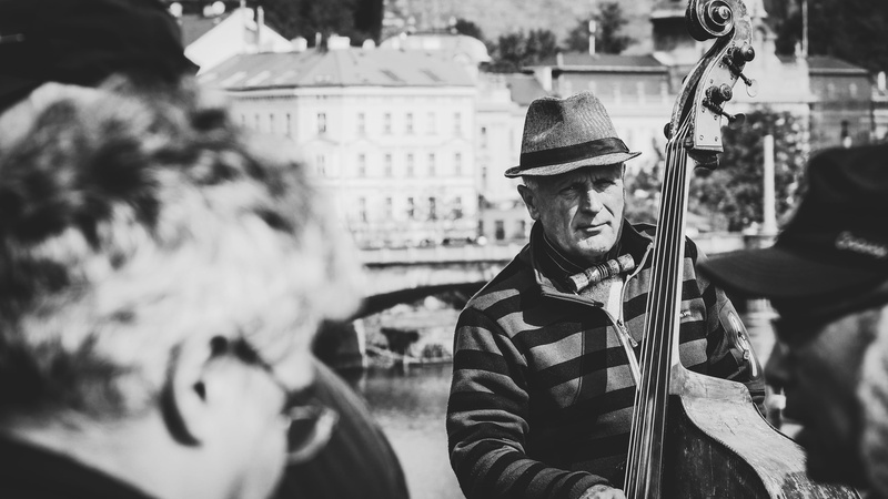 men, string instrument, cello, arts culture and entertainment, lifestyles, artist, person, man, 4K, europe, black and white, music, real people, city