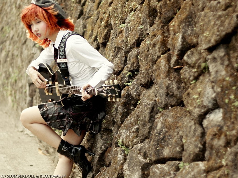 E-Bass, Guitar, s, white, Music, Women, shirt, dress, 480P